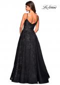 Picture of: Lace Organza Evening Gown with Sweetheart Neckline in Black, Style: 27449, Back Picture