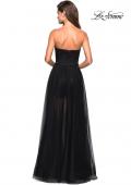 Picture of: Strapless Gown with Tulle Rhinestone Skirt and Shorts in Black, Style: 27522, Back Picture