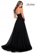 Picture of: Strapless Tulle Dress with Lace Rhinestone Bodice in Black, Style: 28487, Back Picture