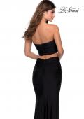 Picture of: Tube Top Two Piece Long Jersey Prom Dress in Black, Style: 28703, Back Picture