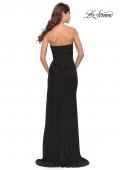 Picture of: Stunning Long Gown with Sheer Waist and High Slit in Black, Style: 31058, Back Picture