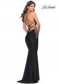 Picture of: Unique Jersey Dress with Open Criss Cross Sides in Black, Style: 31315, Back Picture