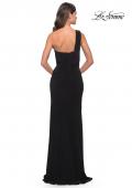 Picture of: Chic One Shoulder Jersey Dress with Cut Out in Black, Style: 31357, Back Picture