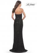 Picture of: Chic Beaded Lace Gown with Sweetheart Neckline in Black, Style: 31538, Back Picture