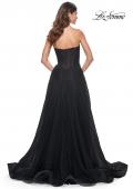 Picture of: Rhinestone Embellished Tulle Gown with Strapless Top in Black, Style: 32029, Back Picture