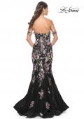 Picture of: Mermaid Prom Dress with Off the Shoulder Sleeve and Unique Sequin Lace in Black, Style: 32087, Back Picture