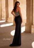 Picture of: Fabulous Prom Dress with Rhinestone Corset Bodice and Simple Skirt in Black , Style 32669, Back Picture