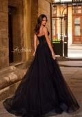 Picture of: Prom Dress with Sparkle Tulle and Ruched Corset Top in Black , Style 32680, Back Picture