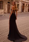Picture of: Jersey Strapless Dress with Sweetheart Rhinestone Lined Neckline in Black , Style: 32829, Back Picture