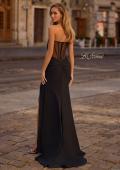 Picture of: Evening Dress with Illusion Strapless Bodice and Lace Applique in Black , Style 32912, Back Picture