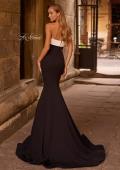 Picture of: Black and White Evening Dress with Mermaid Skirt in Black , Style: 32914, Back Picture
