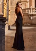 Picture of: Strapless Corset Gown with Lace-Up Back and High Slit in Black, Style: 33199, Back Picture