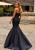 Picture of: Strapless Mermaid Gown with Lace-Trimmed Sweetheart Neckline in Black, Style: 33438, Back Picture
