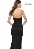 Picture of: Stretch Satin Gown with Draped Sweetheart Neckline in Black, Style: 31915, Detail Picture 19
