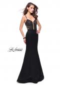 Picture of: Mermaid Prom Dress with Beaded Top and Strappy Back in Black, Style: 24691, Detail Picture 1