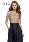 Picture of: Long A Line Dress with Beaded Top and Cut Outs in Black, Style: 25362, Detail Picture 1