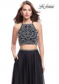 Picture of: Long Two Piece Dress with Beading and Strappy Back in Black, Style: 25469, Detail Picture 1