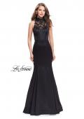 Picture of: Form Fitting Prom Dress with Denim Mermaid Skirt in Black, Style: 25792, Detail Picture 1