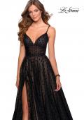 Picture of: A-line Polka Dot Prom Dress with Pockets in Black, Style: 28400, Detail Picture 1