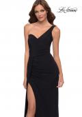Picture of: Chic One Shoulder Jersey Gown with Lace Up Back , Style 29612, Detail Picture 1