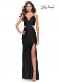 Picture of: Prom Dress with Side Cutouts and Open Tie Back in Black, Style: 30977, Detail Picture 1
