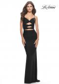 Picture of: Twist Front Cut Out Jersey Prom Dress in Black, Style: 31294, Detail Picture 1