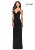 Picture of: Matte Jersey Dress Featuring Open Lace Up Sides in Black, Style: 31311, Detail Picture 1