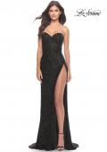 Picture of: Chic Beaded Lace Gown with Sweetheart Neckline in Black, Style: 31538, Detail Picture 1