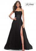 Picture of: A-line Square Neck Tulle Ballgown with Illusion Waist in Black, Style: 32017, Detail Picture 1