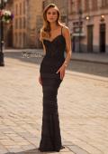 Picture of: Lace Gown with Sheer Bodice and Fitted Skirt in Black, Style: 33490, Detail Picture 1