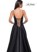 Picture of: Mikado A-line Gown with Lace Detail Neckline in Black , Style 32878, Detail Picture 29