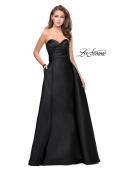 Picture of: Strapless A-line Prom Dress with Cape Skirt and Pockets in Black, Style: 25738, Detail Picture 2