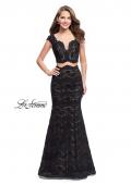 Picture of: Two Piece Mermaid Dress with Metallic Beading in Black, Style: 25918, Detail Picture 2