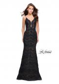 Picture of: Beaded Lace Prom Dress with Mermaid Skirt in Black, Style: 26106, Detail Picture 2