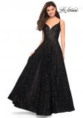Picture of: Unique Sequin Prom Gown with Sweetheart Neckline in Black, Style: 27199, Detail Picture 2