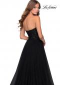 Picture of: Strapless Tulle Dress with Lace Rhinestone Bodice in Black, Style: 28487, Detail Picture 2