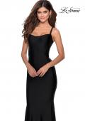 Picture of: Form Fitting Prom Dress with Dramatic Lace Up Back in Black, Style: 28568, Detail Picture 2