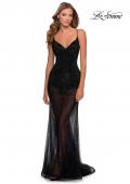 Picture of: Beaded Prom Dress with Sheer Skirt and Shorts in Black, Style: 28601, Detail Picture 2