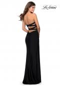 Picture of: Strapless Gown With Double Criss Cross Open Back in Black, Style: 28944, Detail Picture 2