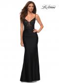 Picture of: Prom Dress with Beautiful Lace Bodice and Jersey Skirt in Black, Style: 30466, Detail Picture 2