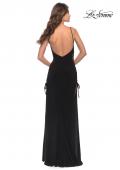 Picture of: Matte Jersey Dress Featuring Open Lace Up Sides in Black, Style: 31311, Detail Picture 2