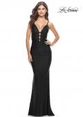 Picture of: Modern Jersey Dress with Twist Band Details in Black, Style: 31333, Detail Picture 2