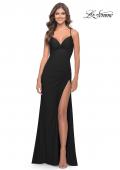 Picture of: Soft Jersey Dress with Knot Detail on Bust and Hip in Black, Style: 31516, Detail Picture 2