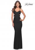 Picture of: Side Cut Out Jersey Dress with Strappy Back in Black, Style: 31523, Detail Picture 2