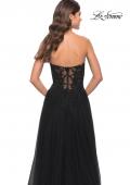 Picture of: Rhinestone Tulle A-Line Gown with Lace Bodice in Black, Style: 31525, Detail Picture 2