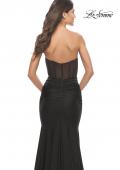 Picture of: Rhinestone Embellished Gown with Ruched Skirt in Black, Style: 31566, Detail Picture 2
