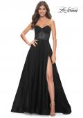 Picture of: Strapless Sweetheart A-Line Corset Prom Dress in Black, Style: 31971, Detail Picture 2