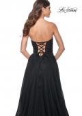 Picture of: Strapless Lace and Tulle Prom Dress with Lace Up Back in Black, Style: 32005, Detail Picture 2
