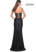 Picture of: Rhinestone Bustier Prom Dress with Ruching in Black, Style: 32012, Detail Picture 2