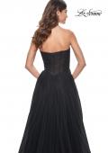 Picture of: Rhinestone Embellished Tulle Gown with Strapless Top in Black, Style: 32029, Detail Picture 2